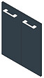 VIF - Porte en MDF - Gris Anthracite  - Lot de 2 - 70x40x1,8cm - vignette