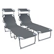 VOUNOT - Transat pare soleil Lot de 2 pcs Gris - vignette