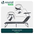VOUNOT - Transat pare soleil Lot de 2 pcs Gris - vignette