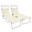 VOUNOT - Transat pare soleil Lot de 2 pcs Beige - vignette