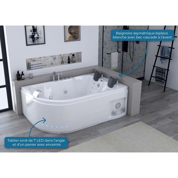 DISTRIBAIN - Baignoire balnéo G-Mauna-Loa 30 jets Whirlpool - large