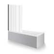 DURAVIT - Baignoire droite 170 X 70 Duravit No.1 + Pare bain AURYS Raywall noir mat version droite - vignette