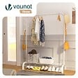 VOUNOT - Portant a Vetements avec etagere Chaussures 8 Crochets Lateraux 110x41x147cm metal Blanc - vignette