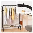 VOUNOT - Portant a Vetements avec etagere Chaussures 8 Crochets Lateraux 110x41x147cm metal Noir - vignette