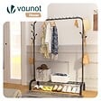 VOUNOT - Portant a Vetements avec etagere Chaussures 8 Crochets Lateraux 110x41x147cm metal Noir - vignette