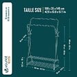 VOUNOT - Portant a vetement double avec 2 niveaux etageres chaussures 4 Crochets Lateraux 108x35x145cm metal Blanc - vignette