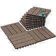 VOUNOT - Lot de 11 dalles clipsables exterieures 30x30cm en Composite WPC Marron - vignette