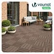 VOUNOT - Lot de 11 dalles clipsables exterieures 30x30cm en Composite WPC Marron - vignette