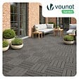 VOUNOT - Lot de 16 dalles clipsables exterieures 30x30cm en Composite WPC Gris - vignette