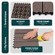 VOUNOT - Lot de 16 dalles clipsables exterieures 30x30cm en Composite WPC Marron - vignette