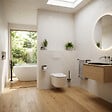 SWISS AQUA TECHNOLOGIES - Brevis WC suspendu sans bride, fixations invisibles + abattant ultra-fin, softclose (SATBRE011RREXP) - vignette