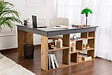 HABITAT ET JARDIN - Bureau d'étude en bois "Vesper" - 130 x 120 x 72 cm - AnthracitePin atlantique - vignette