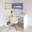 HABITAT ET JARDIN - Bureau d'étude en bois "Gelincik" - 130 x 109 x 74 cm - Blanc - vignette