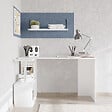 HABITAT ET JARDIN - Bureau d'étude en bois "Gelincik" - 130 x 109 x 74 cm - Blanc - vignette