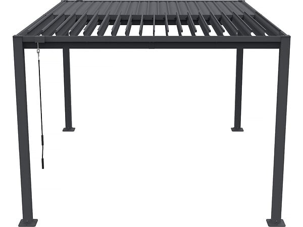 HABITAT ET JARDIN - Pergola bioclimatique autoportante avec lames orientables "Howard" - 3 x 4 m - Gris - large