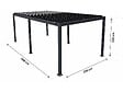 HABITAT ET JARDIN - Pergola bioclimatique autoportante en aluminium "Kensington" - 3 x 6 m - Gris - vignette
