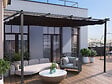 HABITAT ET JARDIN - Pergola adossée en aluminium avec toit rétractable-  3 x 4 m -  Gris - vignette