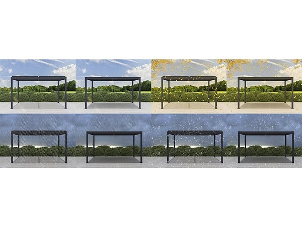 HABITAT ET JARDIN - Pergola bioclimatique en aluminium "Windsor" - 3 x 4 m - Anthracite - large