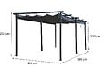 HABITAT ET JARDIN - Pergola en métal avec toit rétractable - 3 x 6 m - Anthracite - vignette