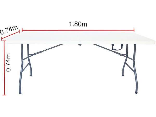 HABITAT ET JARDIN - Table de jardin pliante en métal "Foldy" - 181 x 74 x 74 cm - Blanc - large
