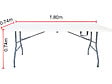HABITAT ET JARDIN - Table de jardin pliante en métal "Foldy" - 181 x 74 x 74 cm - Blanc - vignette