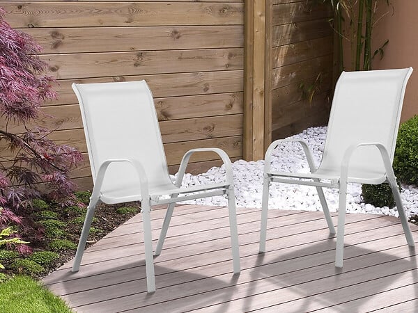 HABITAT ET JARDIN - Fauteuil jardin Textilène "Cordoba" - Phoenix - Gris clair - Lot de 2 - large