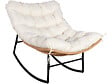 HABITAT ET JARDIN - Fauteuil à bascule papasan avec coussin intérieur/extérieur "Papaya" - Beige - vignette
