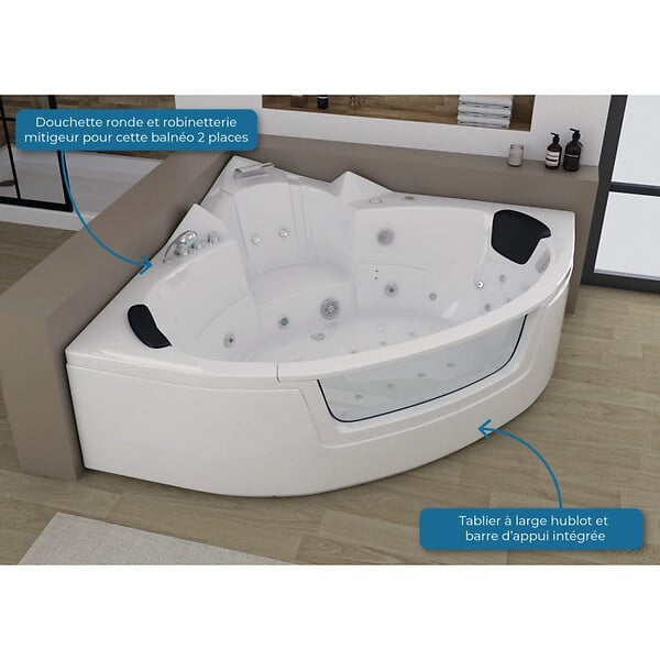 DISTRIBAIN - Baignoire balnéo Maeva S 30 jets Whirlpool - large
