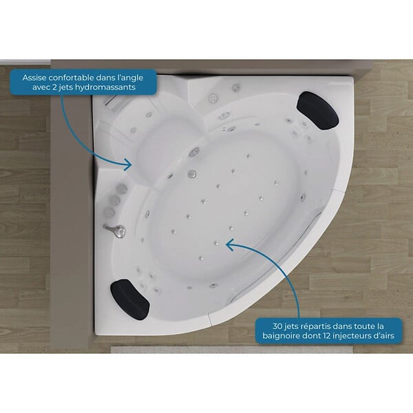 DISTRIBAIN - Baignoire balnéo Maeva S 30 jets Whirlpool - large