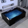 DISTRIBAIN - Baignoire balnéo Belize Droite noire 32 jets  Whirlpool - vignette