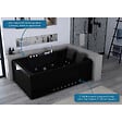 DISTRIBAIN - Baignoire balnéo Belize Droite noire 32 jets  Whirlpool - vignette