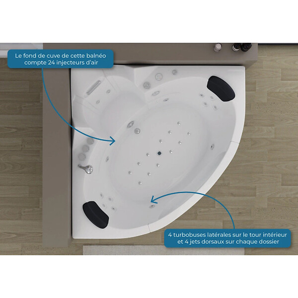 DISTRIBAIN - Baignoire balneo Seattle-S 26 jets Whirlpool - large