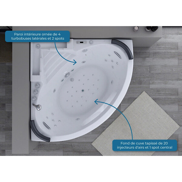 DISTRIBAIN - Baignoire balnéo Lisbonne 34 jets Whirlpool - large