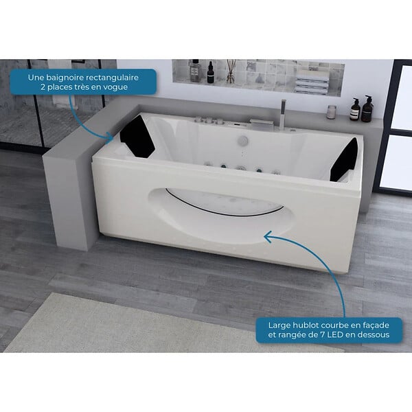 DISTRIBAIN - Baignoire balnéo Caïman 32 jets Whirlpool - large
