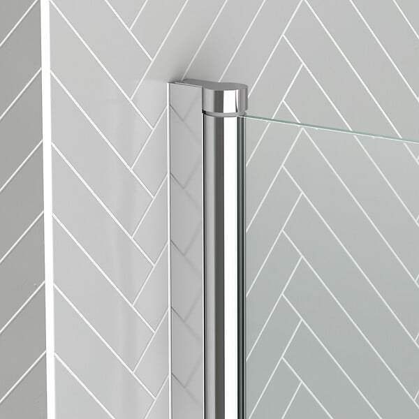 AURLANE - Pare baignoire Rabattable 70x130cm - Profilé Chromé - Verre Trempé 4mm - ELEMENTARY - large
