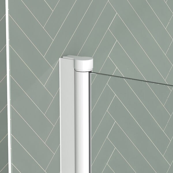 AURLANE - Pare baignoire Rabattable 70x130cm - Profilé Blanc Mat - Verre Trempé 4mm - ELEMENTARY - large