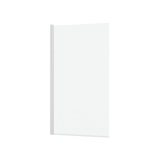 AURLANE - Pare baignoire Rabattable 70x130cm - Profilé Blanc Mat - Verre Trempé 4mm - ELEMENTARY - large
