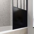 AURLANE - Pare Baignoire Pivotant 130x75cm Type Industriel - Profilé Noir Mat - Verre Trempé - GLASSY SCREEN - vignette
