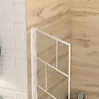 AURLANE - Pare Baignoire Rabattable 75x125cm - Sérigraphie Briques Blanches - Verre Trempé 4mm - vignette