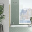 AURLANE - Pare baignoire Rabattable 70x120cm - Profilé finition Or Doré Brossé - Verre Trempé 4mm - ELEMENTARY - vignette