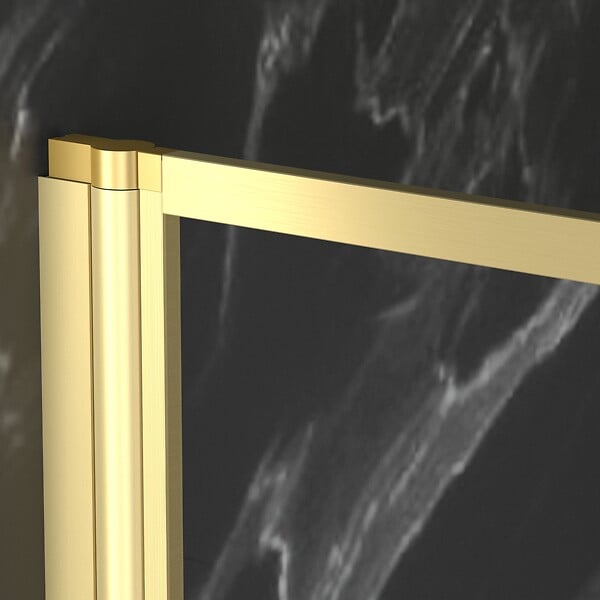 AURLANE - Pare baignoire rabattable 80x140cm - Finition Or Doré Brossé - GOLDY CONTOURING SCREEN - large