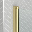 AURLANE - Pare baignoire Rabattable 70x130cm - Profilé finition Or Doré Brossé - Verre Trempé 4mm - ELEMENTARY - vignette