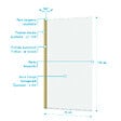 AURLANE - Pare baignoire Rabattable 70x130cm - Profilé finition Or Doré Brossé - Verre Trempé 4mm - ELEMENTARY - vignette