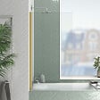 AURLANE - Pare baignoire Rabattable 70x130cm - Profilé finition Or Doré Brossé - Verre Trempé 4mm - ELEMENTARY - vignette