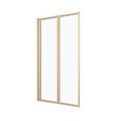 AURLANE - Pare baignoire Pivotant 2 Volets Or Doré Brossé - Verre Trempé 4mm - DUPLO - vignette