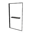 AURLANE - Pare baignoire Rabattable 80x140 cm en Verre Trempé - Porte-Serviette et Etagère Noir Mat - vignette