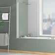 AURLANE - Pare baignoire Rabattable 80x140cm - Profilé Blanc Mat - Verre Trempé 4mm - ELEMENTARY - vignette