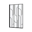 AURLANE - Pare baignoire rabattable 80x140cm Sérigraphie Art Déco Arrondie Noire mate - vignette