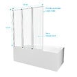 AURLANE - Pare baignoire Pivotant 3 Volets Blanc - 125x143 cm - Verre Trempé 4 mm - ZAGGY WHITE - vignette
