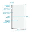 AURLANE - Pare baignoire Rabattable 70x130cm - Profilé Noir Mat - Verre Trempé 4mm - ELEMENTARY - vignette
